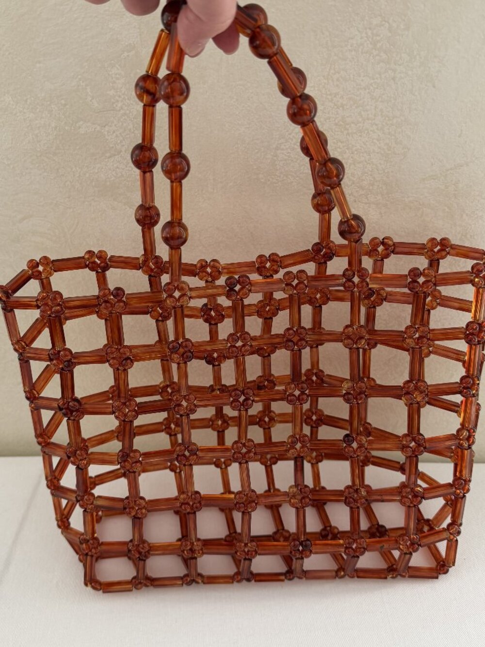 Urban Expressions Rowan Tote Lucite Open Grid Tortoise Amber